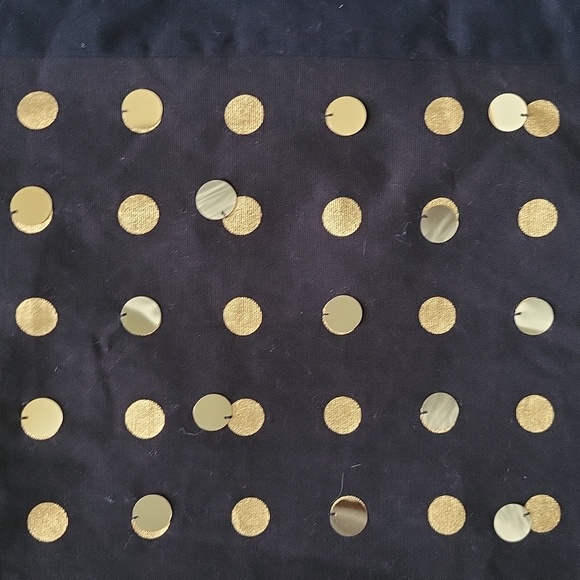 Kate Spade Saturday Shiny Dot Metallic Black Gold Polka Dress Sz4 - Picture 7 of 9